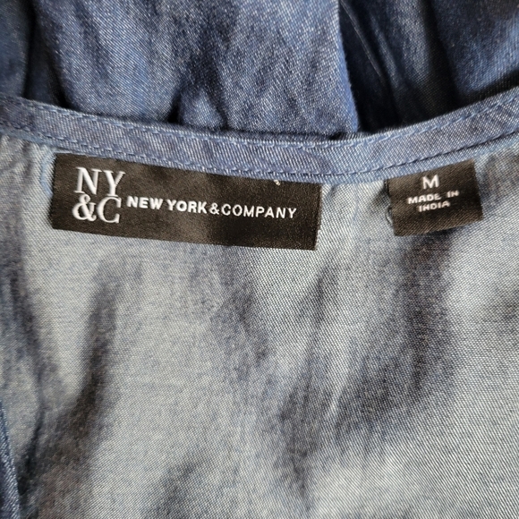 NY&C Blue Chambray Denim Hi Lo Dress Size Medium - Picture 4 of 4